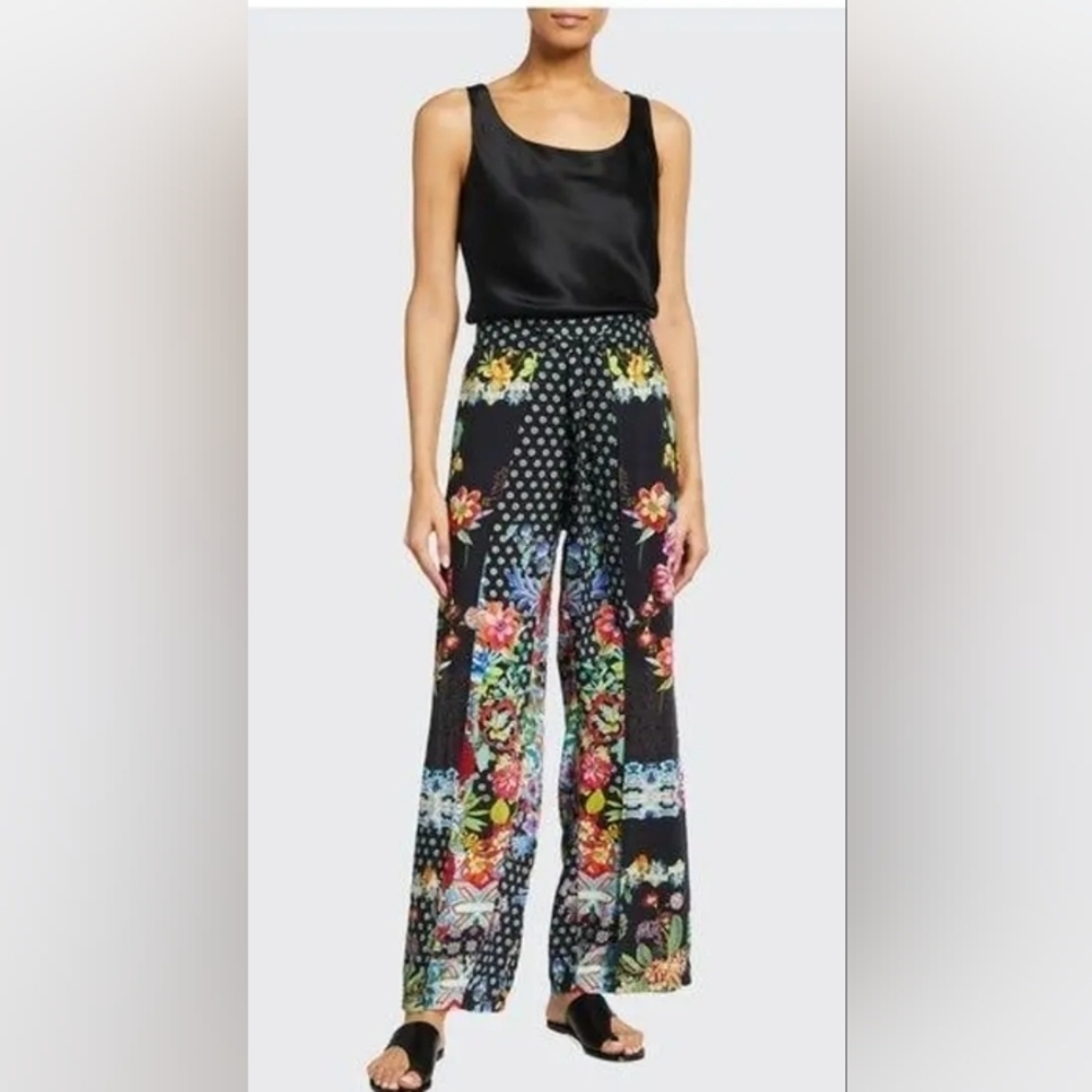 Johnny Was Dreamer Printed Floral Boho Wrap Pants Sz Xl